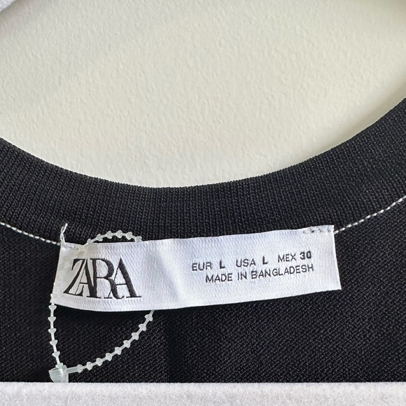 ❤️ Zara Black Fitted Tank Top Large - Picture 3 of 3